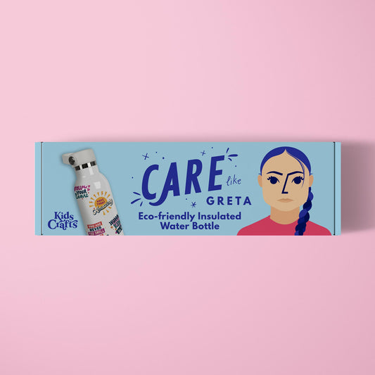 Care like Greta Eco-Friendly Stainless Steel Water Bottle & Sticker Kit